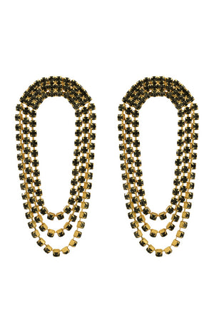 Boucles d'oreilles Sparkling - Métal doré & cristaux