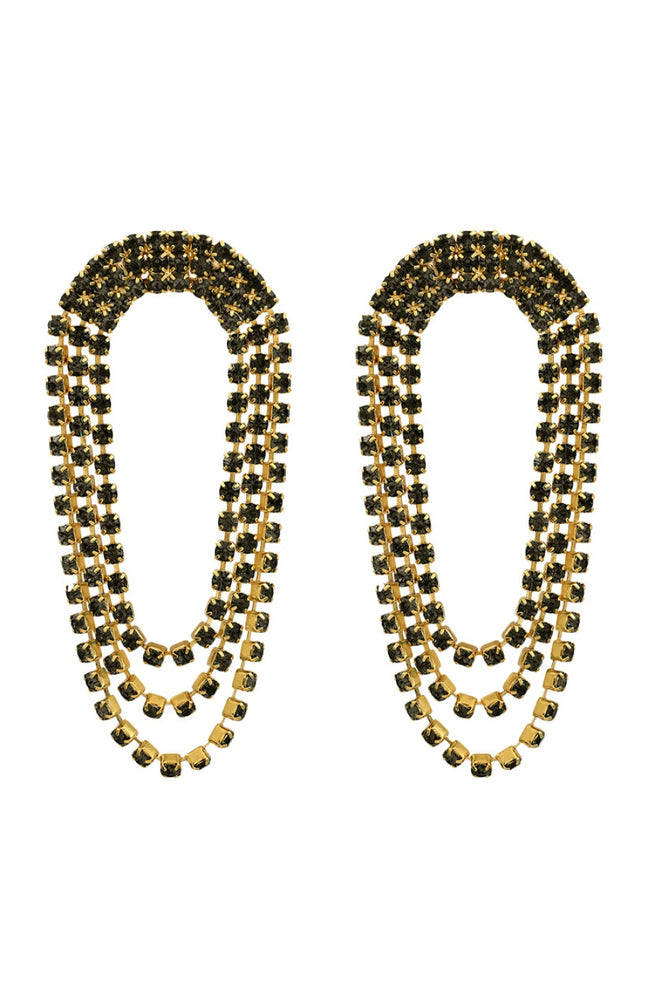 Boucles d'oreilles Sparkling - Métal doré & cristaux