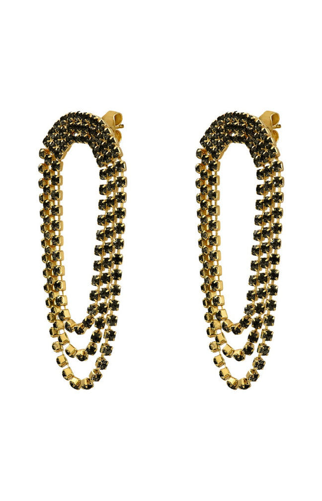 Boucles d'oreilles Sparkling - Métal doré & cristaux