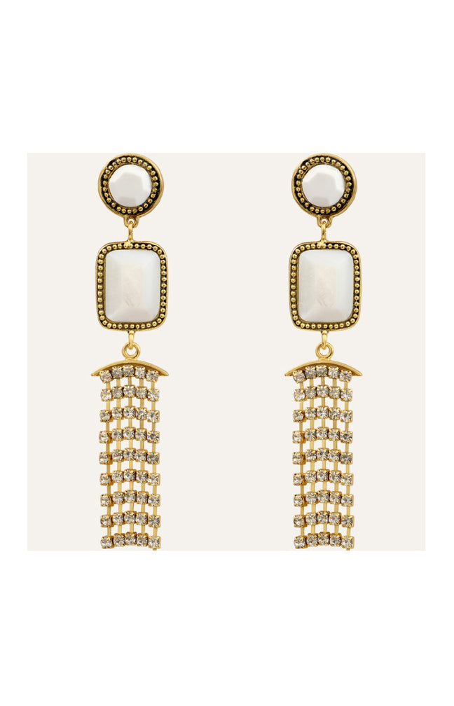 Boucles d'oreilles Sparkling - Métal doré & cristaux