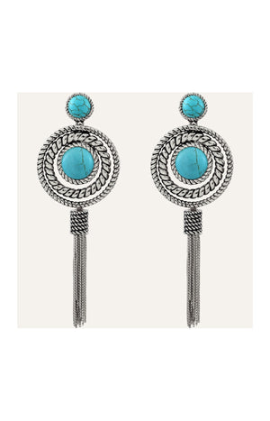 Boucles d'oreilles Arizona - Métal argenté & howlite