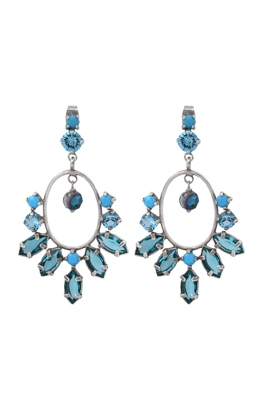 Boucles d'oreilles Sparkles - Métal argenté & cristaux