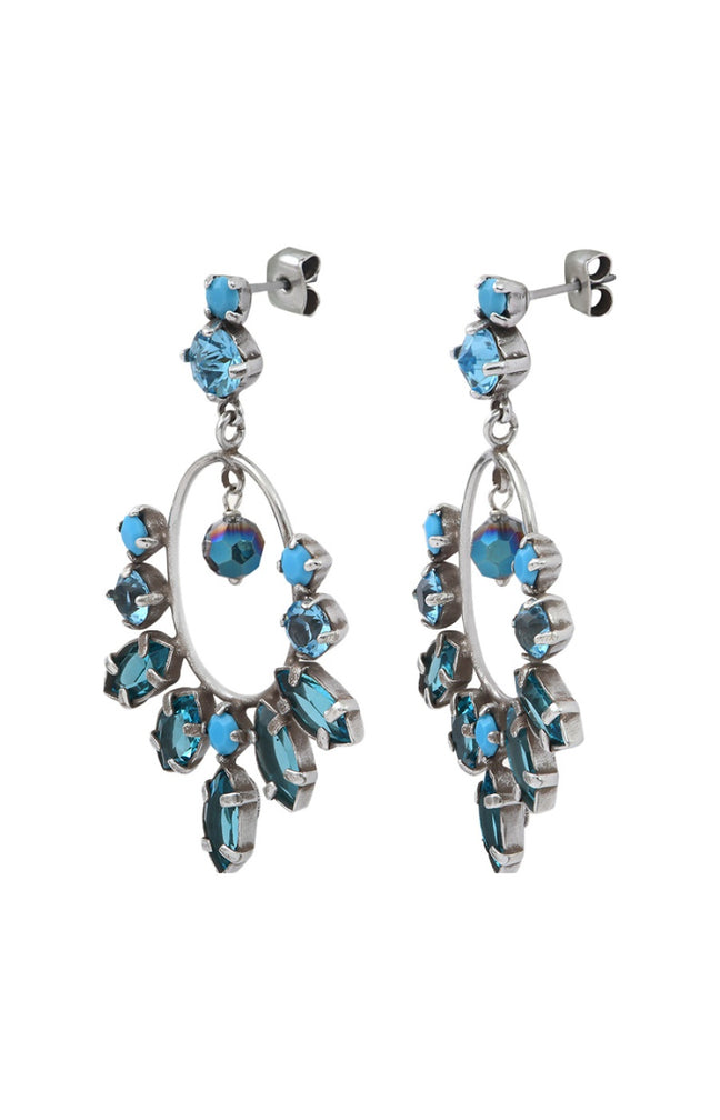 Boucles d'oreilles Sparkles - Métal argenté & cristaux