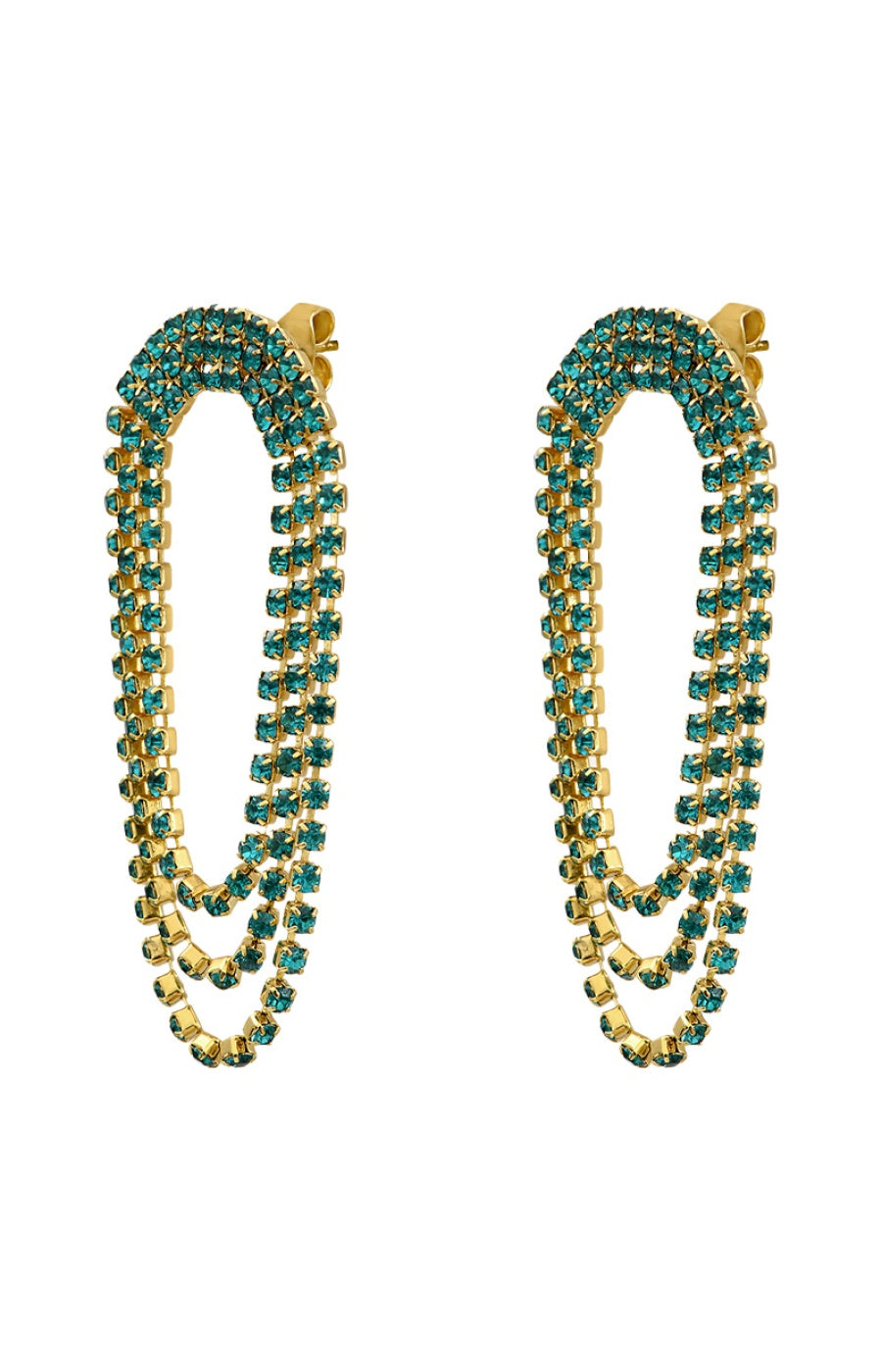 Boucles d'oreilles Sparkling - Métal doré & cristaux