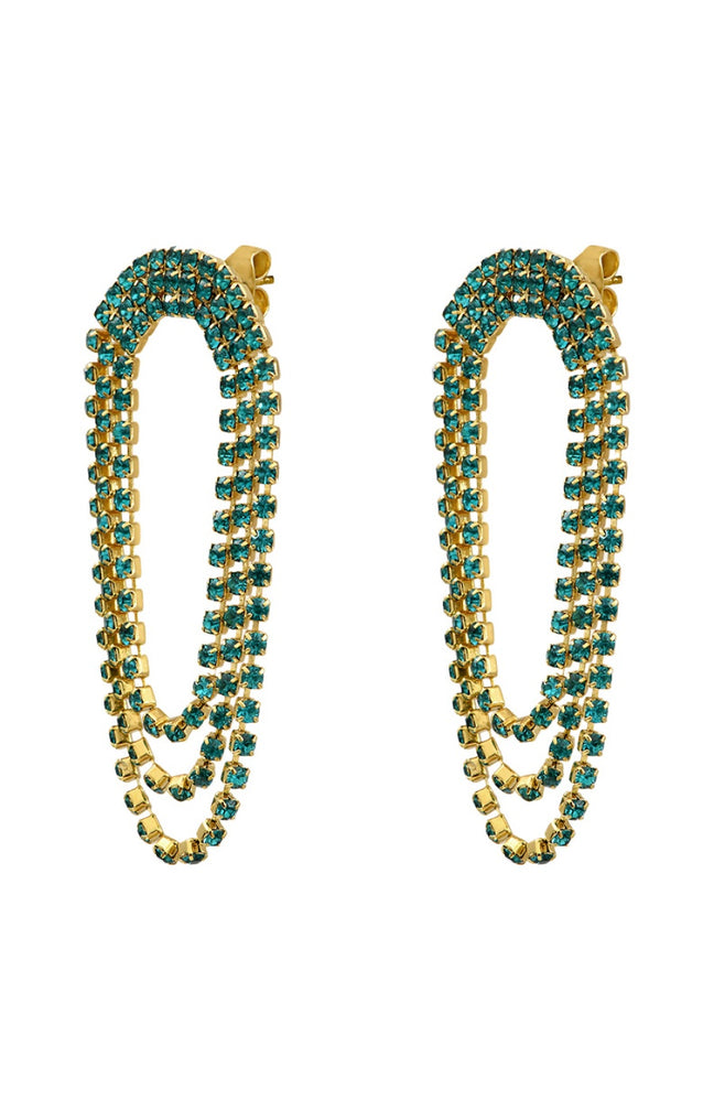Boucles d'oreilles Sparkling - Métal doré & cristaux