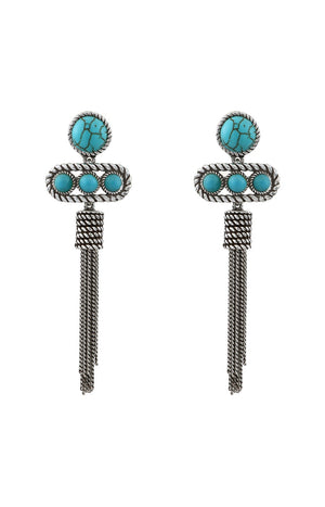 Boucles d'oreilles Arizona - Métal argenté & howlite