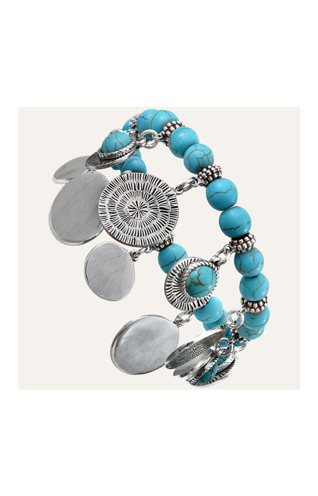 Bracelet Arizona - Alliage & howlite turquoise