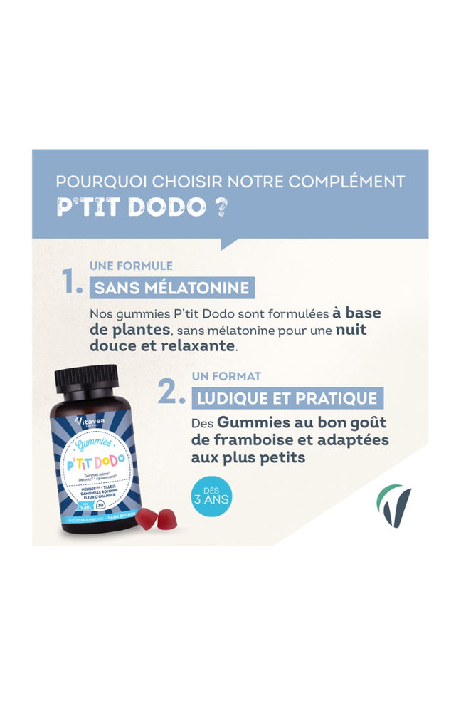Gummies sommeil - P'tit dodo - Mélisse & tilleul - Enfant - 1 mois