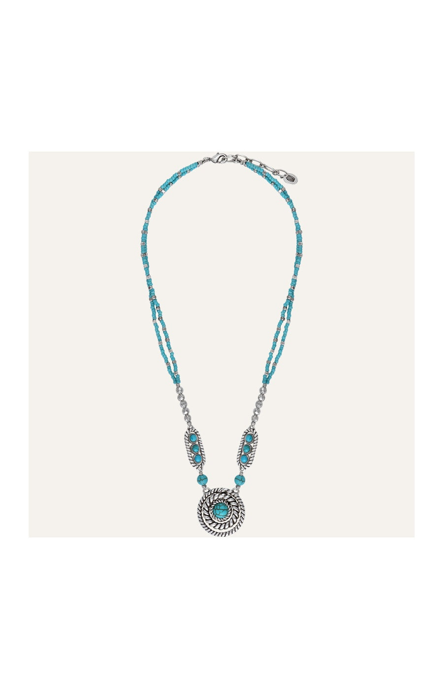 Collier Arizona - Alliage, howlite turquoise & perles de rocaille