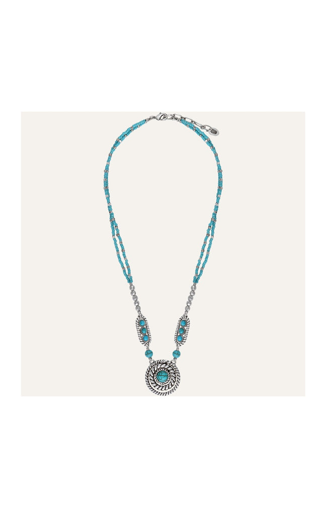 Collier Arizona - Alliage, howlite turquoise & perles de rocaille