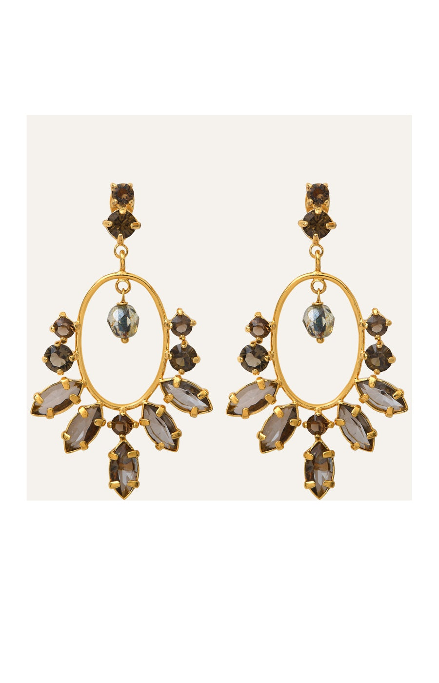 Boucles d'oreilles  Sparkles - Alliage doré & strass Swarovsky