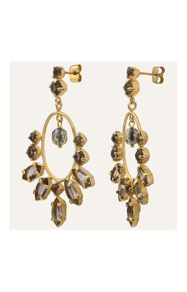 Boucles d'oreilles  Sparkles - Alliage doré & strass Swarovsky