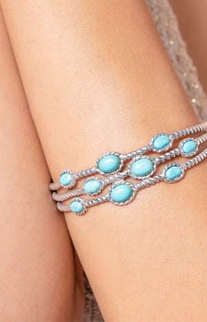 Bracelet Arizona - Alliage & howlite turquoise