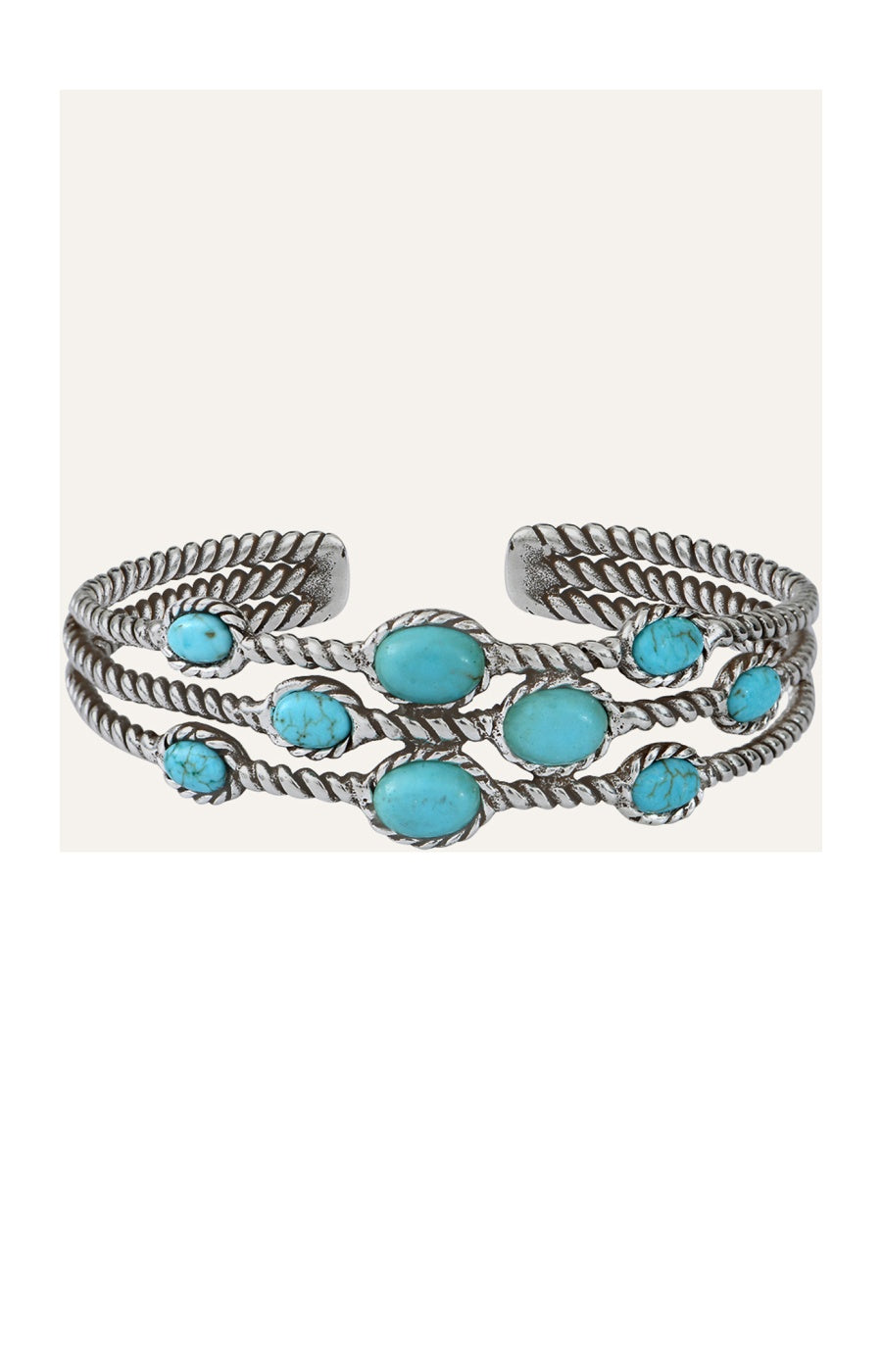 Bracelet Arizona - Alliage & howlite turquoise