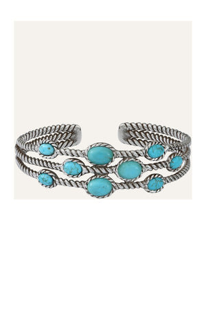 Bracelet Arizona - Alliage & howlite turquoise