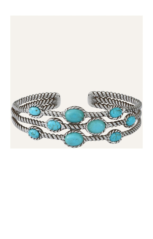 Bracelet Arizona - Alliage & howlite turquoise