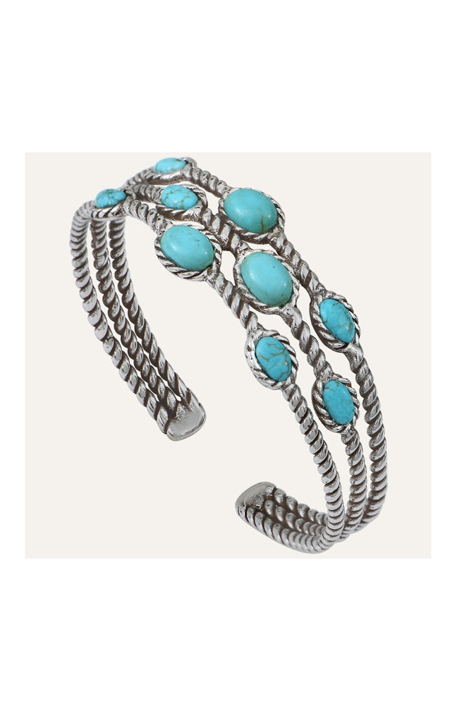 Bracelet Arizona - Alliage & howlite turquoise