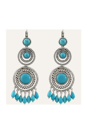 Boucles d'oreilles Arizona - Alliage & howlite turquoise