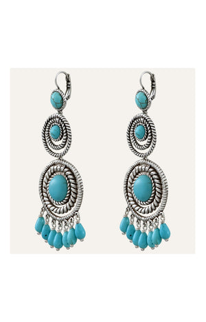 Boucles d'oreilles Arizona - Alliage & howlite turquoise