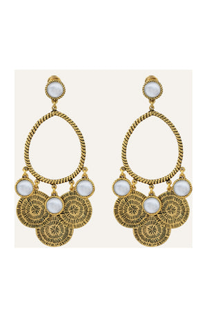 Boucles d'oreilles Arizona - Alliage doré & nacre
