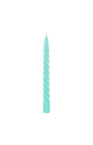 Coffret de 6 bougies torsadées - Vert menthe
