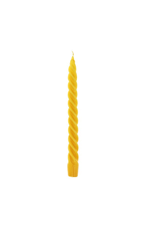 Coffret de 6 bougies torsadées - Jaune soleil