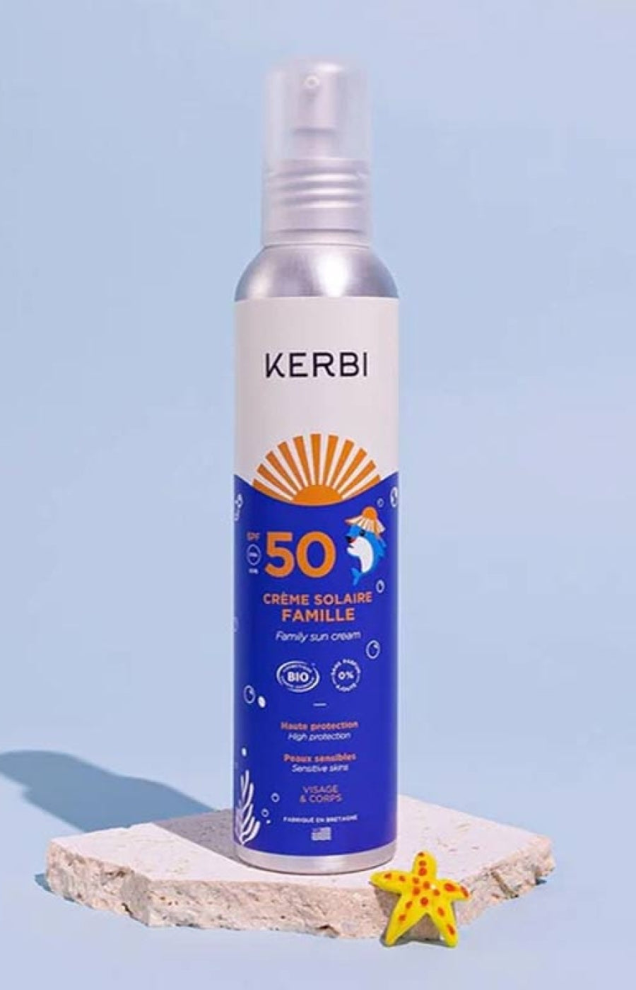 Crème solaire bio SPF 50 - Format famille - Visage & corps - 150 ml