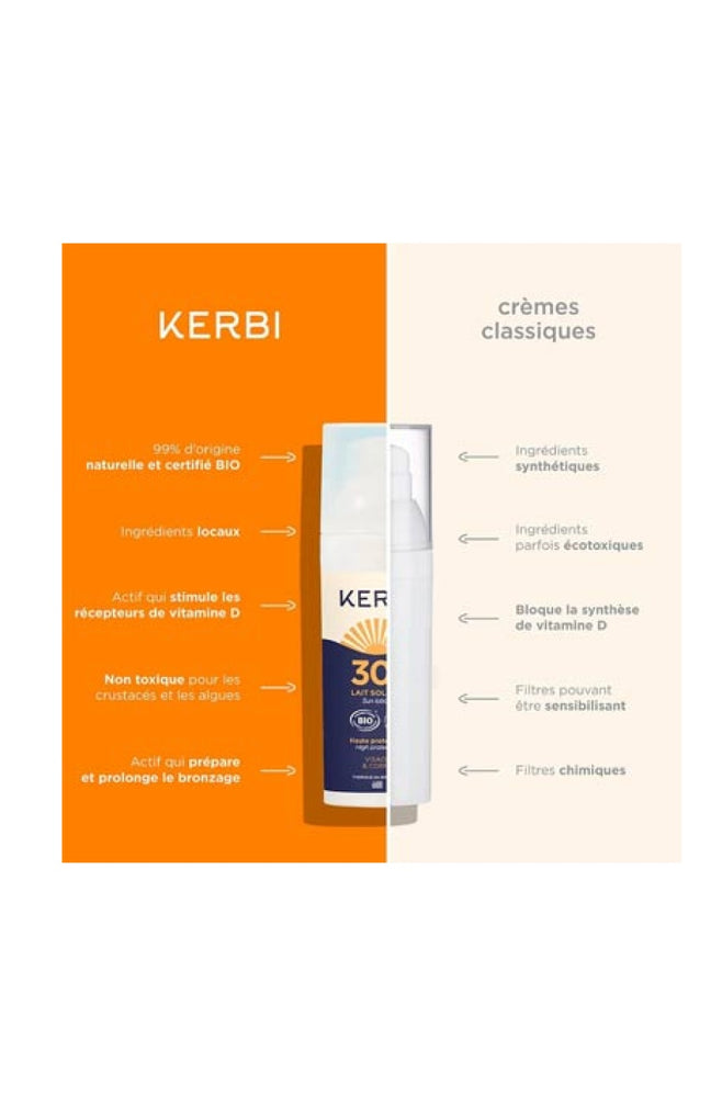 Lait solaire bio SPF 30 - Monoï - Visage & corps - 50 ml