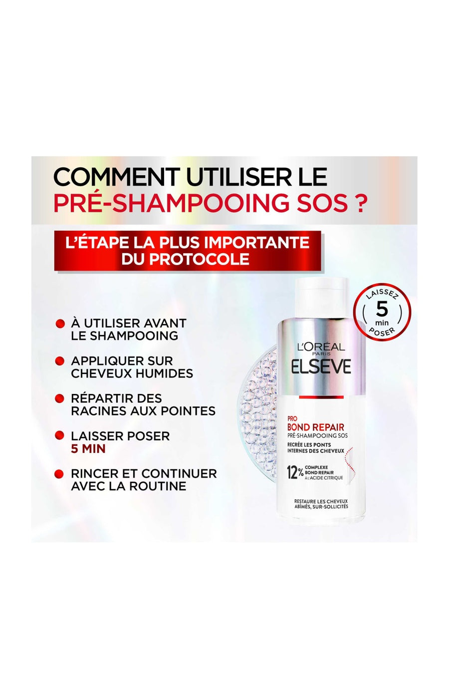 Pré shampoing - Acide citrique - Cheveux abimés & sur-sollicités - 200 ml