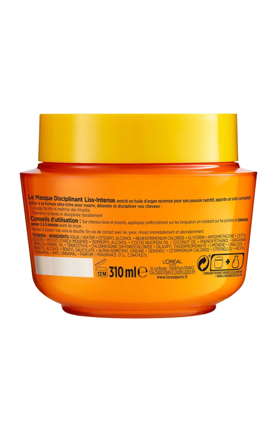 Masque lissant - Huile d'argan - Cheveux secs & indisciplinés - 310 ml