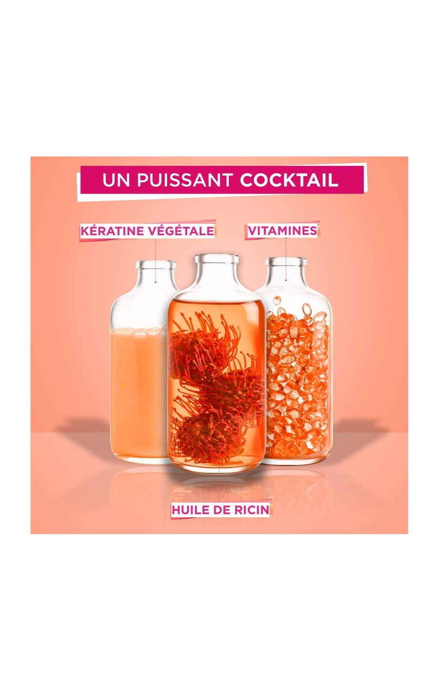 Shampoing reconstructeur - Ricin & vitamines - Cheveux longs & abîmés - 350 ml
