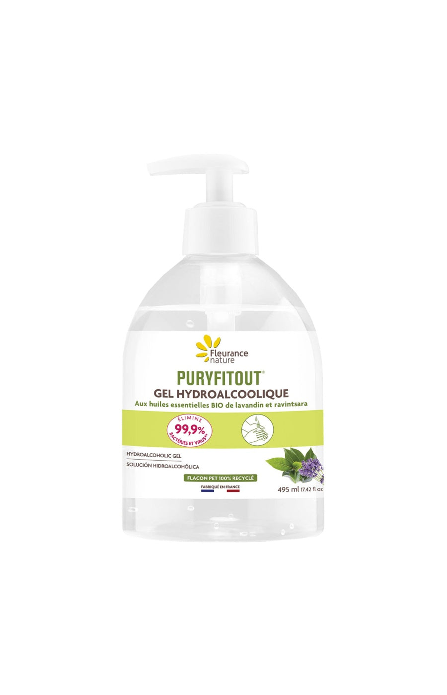 Gels hydroalcooliques bio - Huiles de lavandin & Ravintsara - 2 x 495 ml
