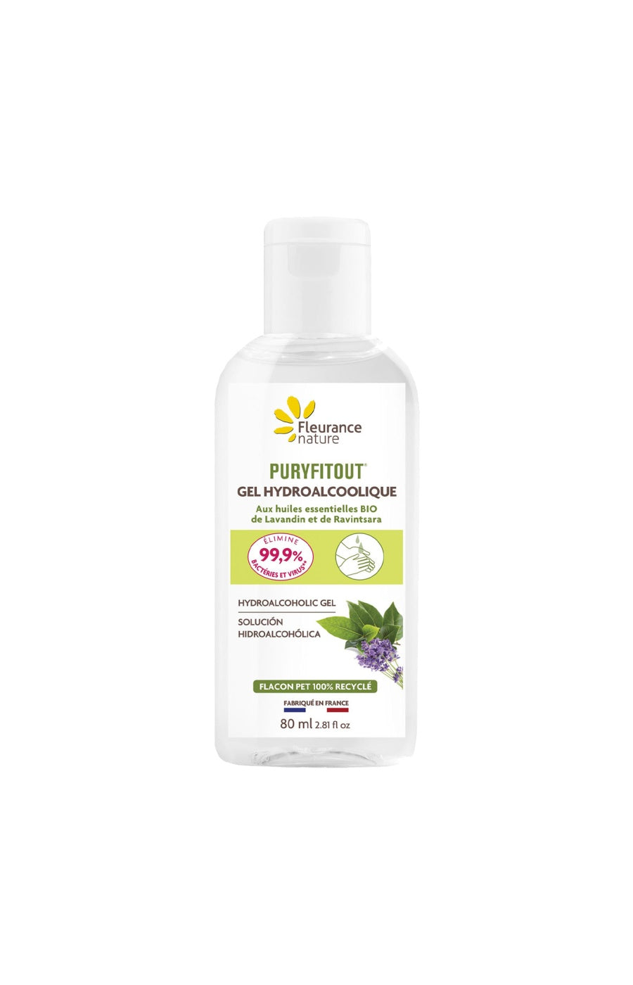 Gels hydroalcooliques bio - Huiles de lavandin & Ravintsara - 3 x 80 ml