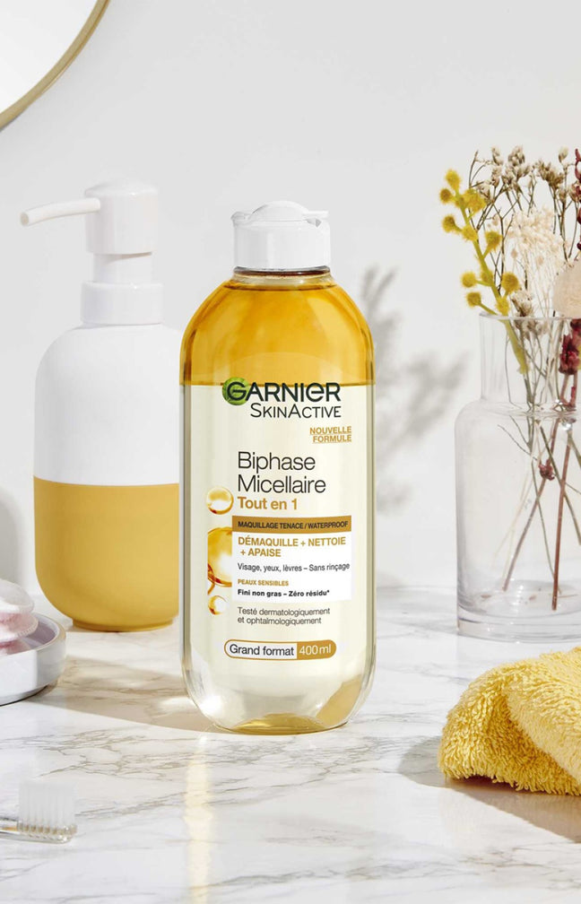 Eau micellaire biphasée - SkinActive - Peaux sensibles