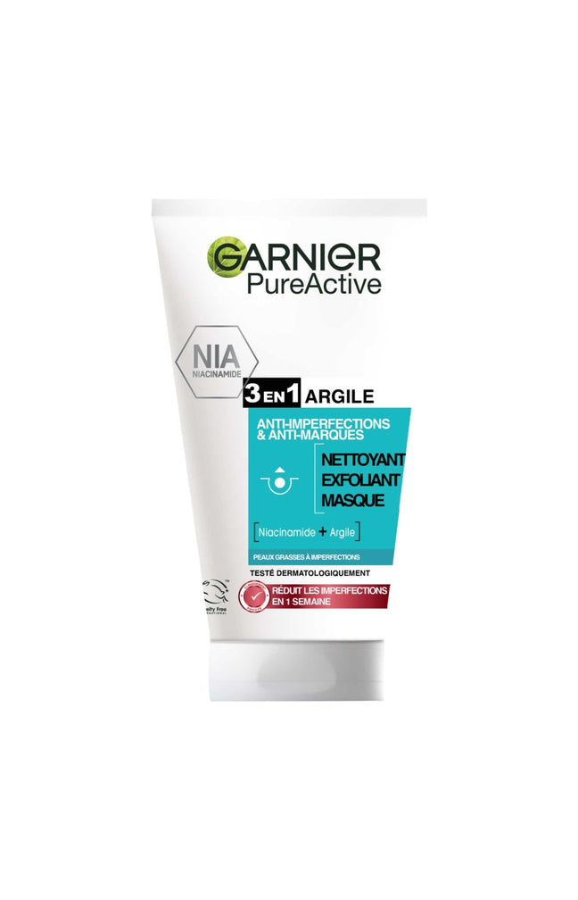 Gel nettoyant 3-en-1 - PureActive Argile - Peaux grasses à imperfections