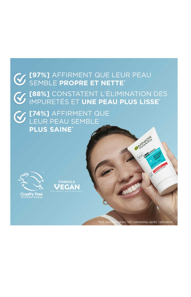 Gel nettoyant 3-en-1 - PureActive Argile - Peaux grasses à imperfections