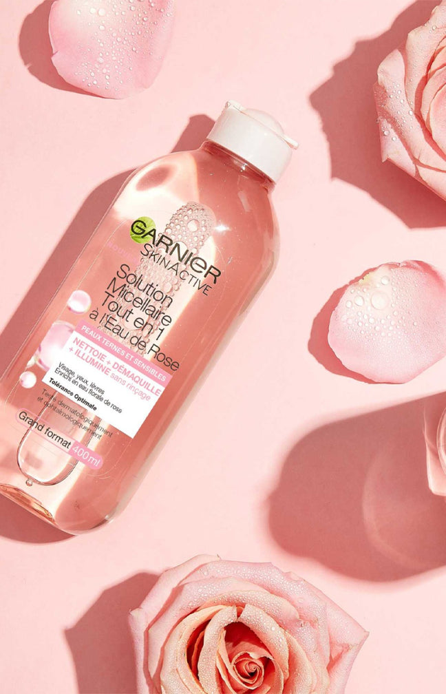 Eau micellaire - SkinActive - Eau de rose - Peaux ternes & sensibles - 400 ml