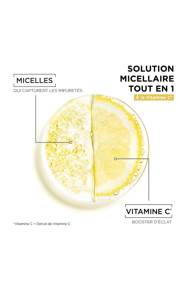 Eau micellaire - SkinActive - Vitamine C - Peaux ternes