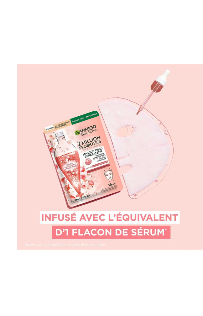Masque en tissu réparateur - SkinActive - Probiotiques - Visage - 1 unité