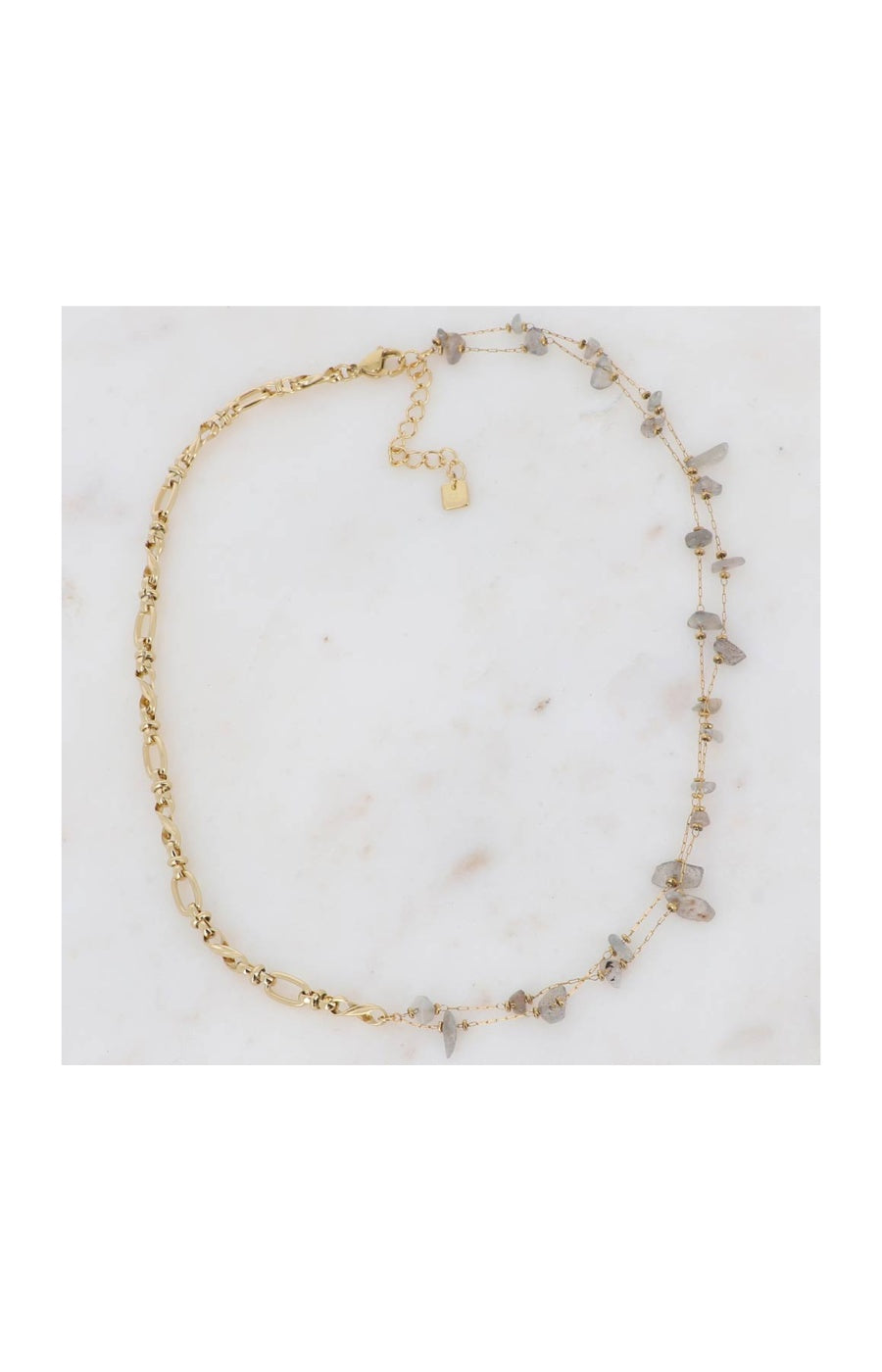 Collier Galen - Acier inoxydable doré & labradorite