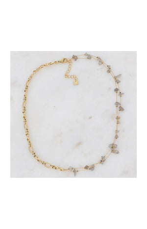 Collier Galen - Acier inoxydable doré & labradorite