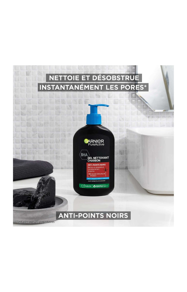 Gel nettoyant - PureActive Charbon - Peaux à tendance acnéique