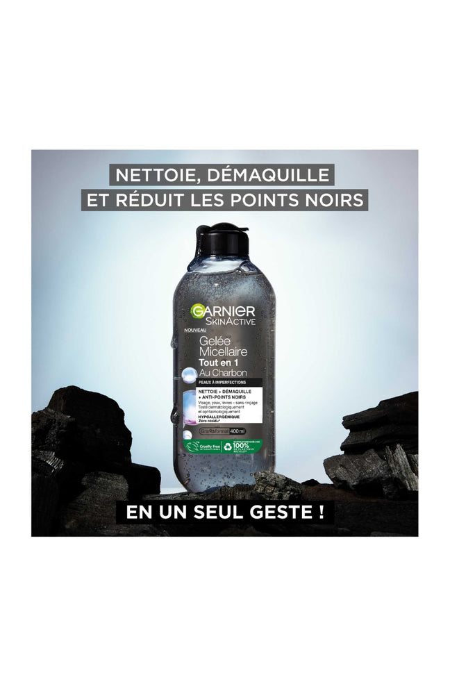 Gelée micellaire - SkinACtive Charbon - Peaux à imperfections