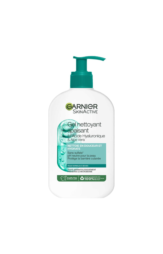 Gel nettoyant apaisant - Acide hyaluronique & aloe vera - Peaux normales à sèches