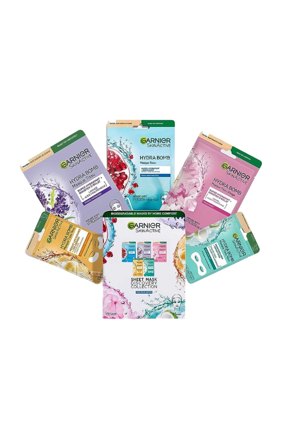 Coffret masques en tissu - Visage & yeux - 5 unités