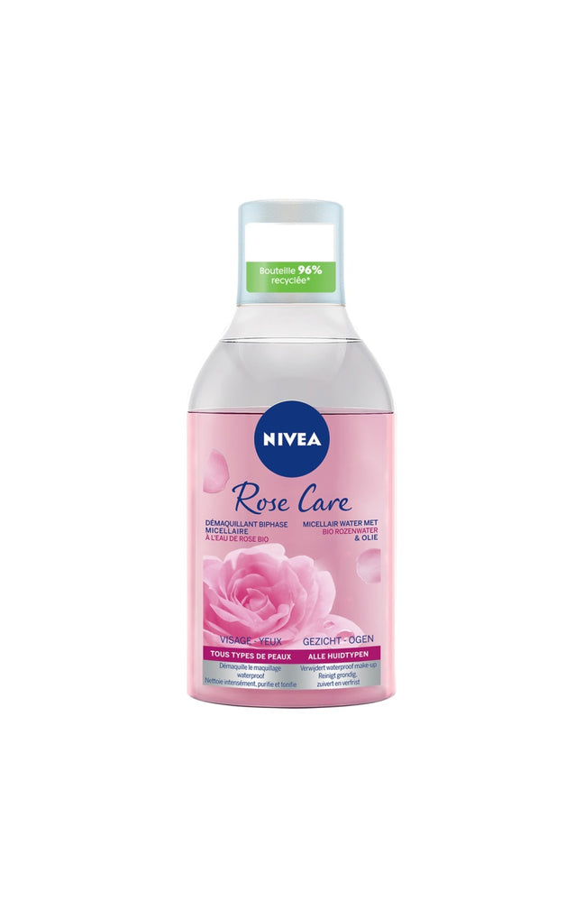 Démaquillant biphase à l'eau de rose