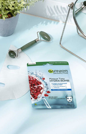 Masque en tissu hydratant & repulpant - Grenade & acide hyaluronique - Peaux déshydratées - 1 unité