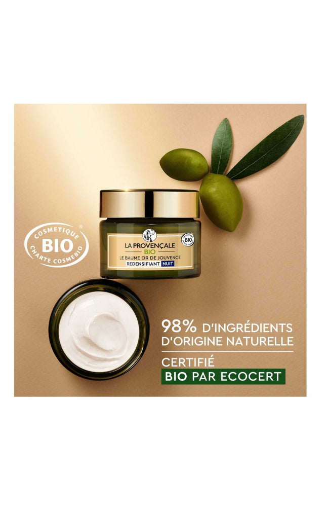 Baume redensifiant de nuit - Huile d'olive bio - Visage - 50 ml