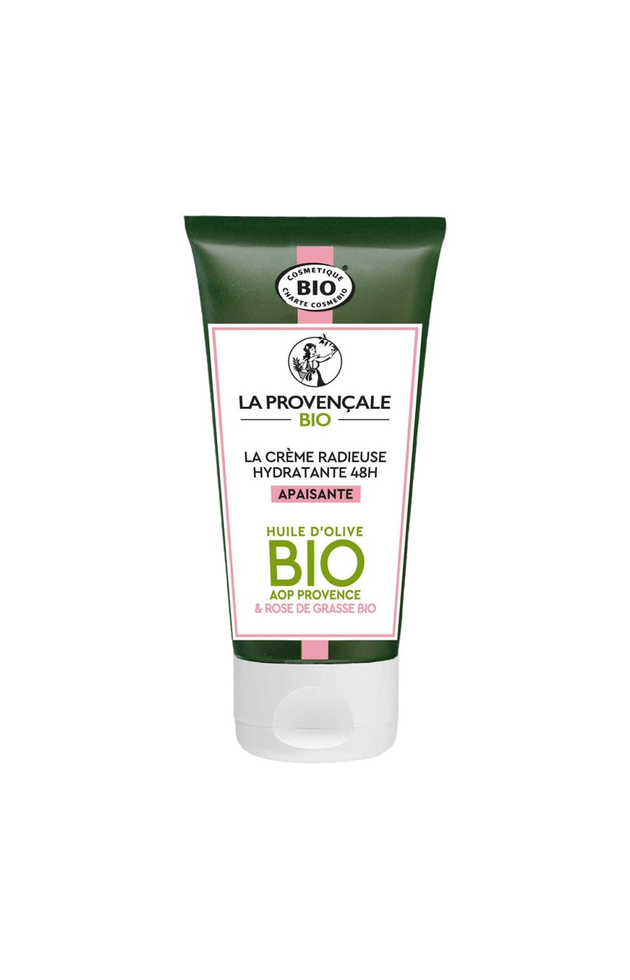Crème radieuse apaisante et hydratante 48h - Huile d'olive & rose de Grasse - Peaux sèches