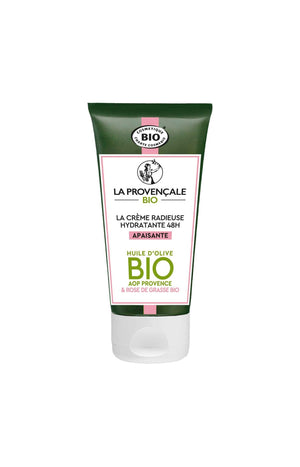 Crème radieuse apaisante et hydratante 48h - Huile d'olive & rose de Grasse - Peaux sèches